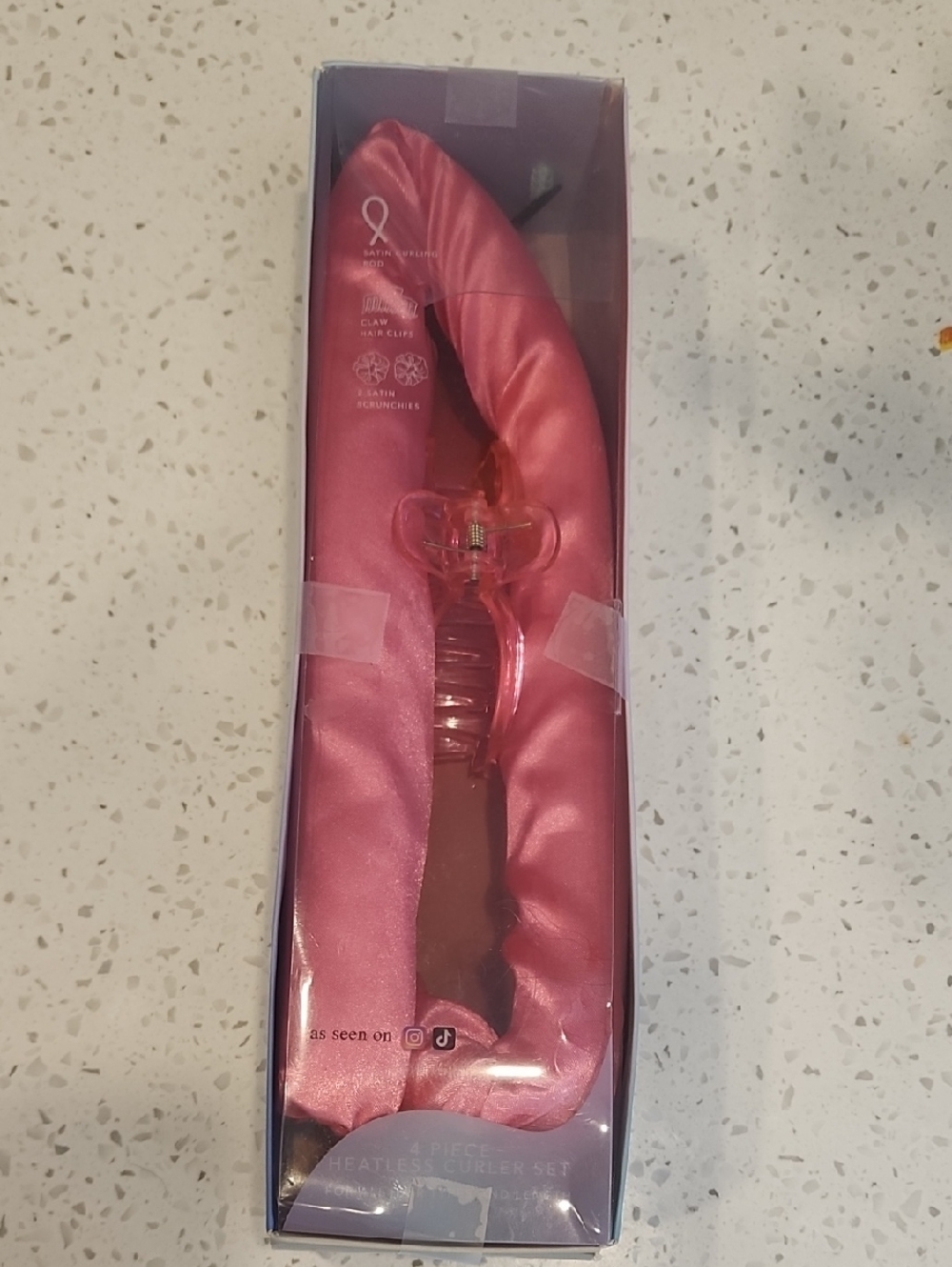 LUXE WILLOW Satin Pink Hair Curler Set. SCRUNCHIES NOT INCLUDED.